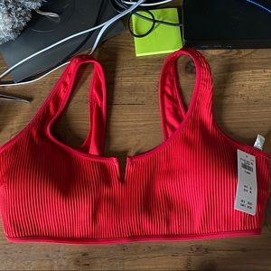Red hollister swim suit top